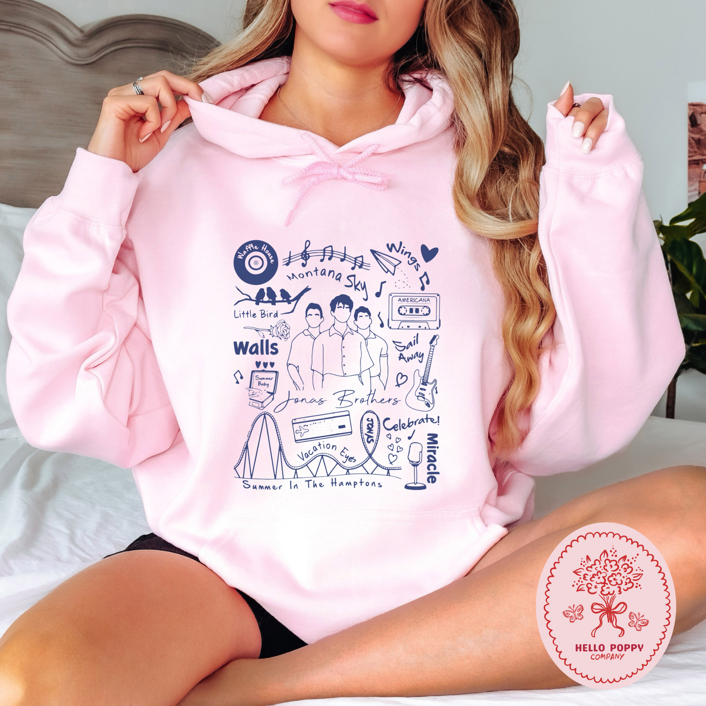 Jonas Brothers The Album Track List (Blue) Hoodie Sweatshirt