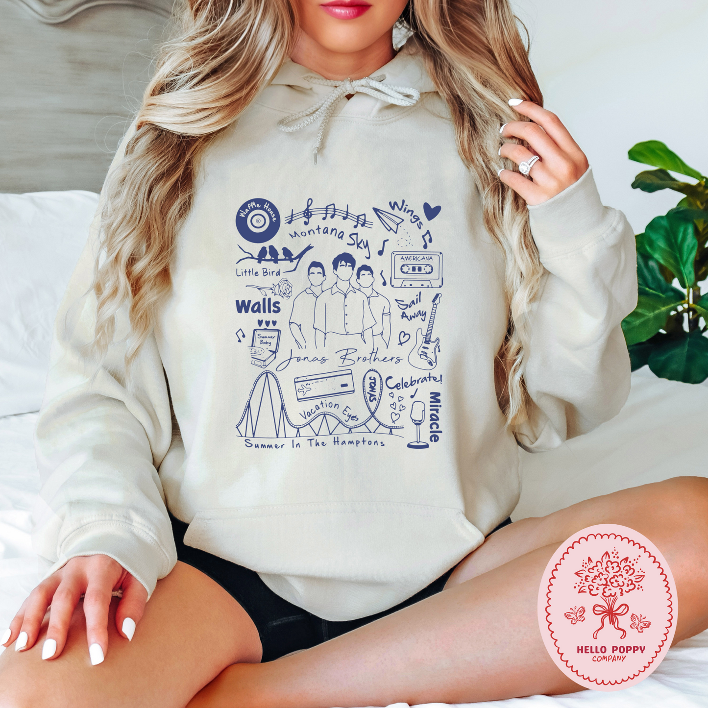 Jonas Brothers The Album Track List (Blue) Hoodie Sweatshirt