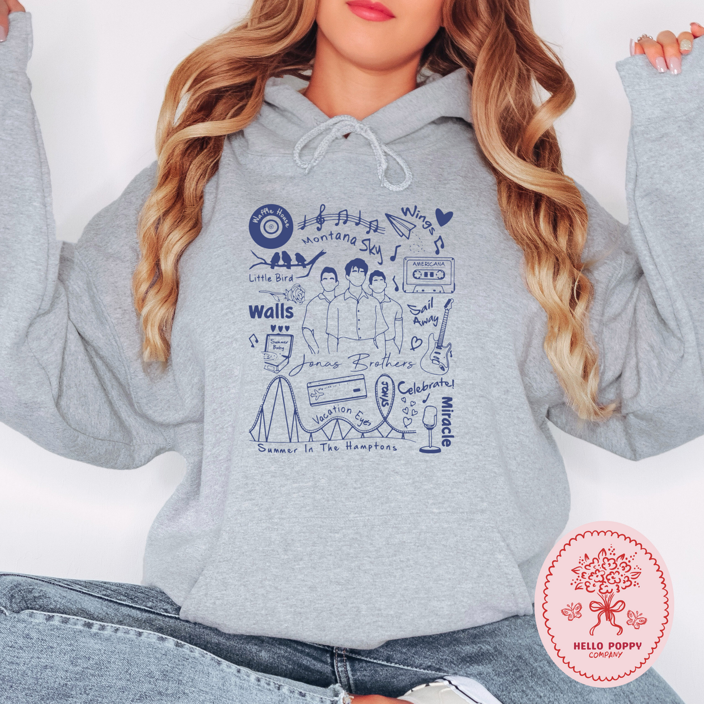 Jonas Brothers The Album Track List (Blue) Hoodie Sweatshirt