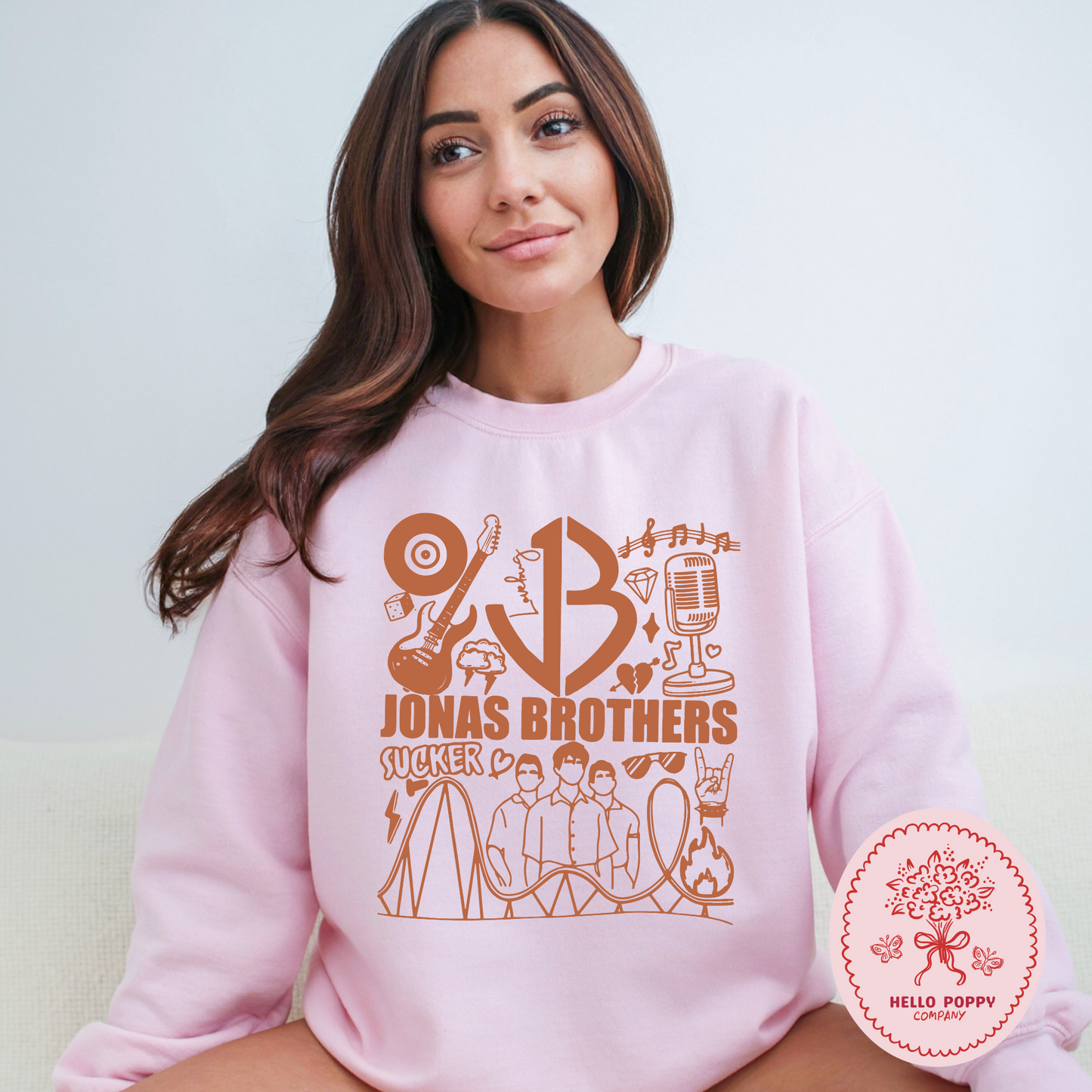 Jonas Brothers Retro JB (Orange) Crewneck Sweatshirt