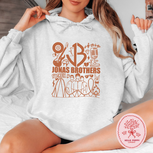 Jonas Brothers Retro JB (Orange) Hoodie Sweatshirt