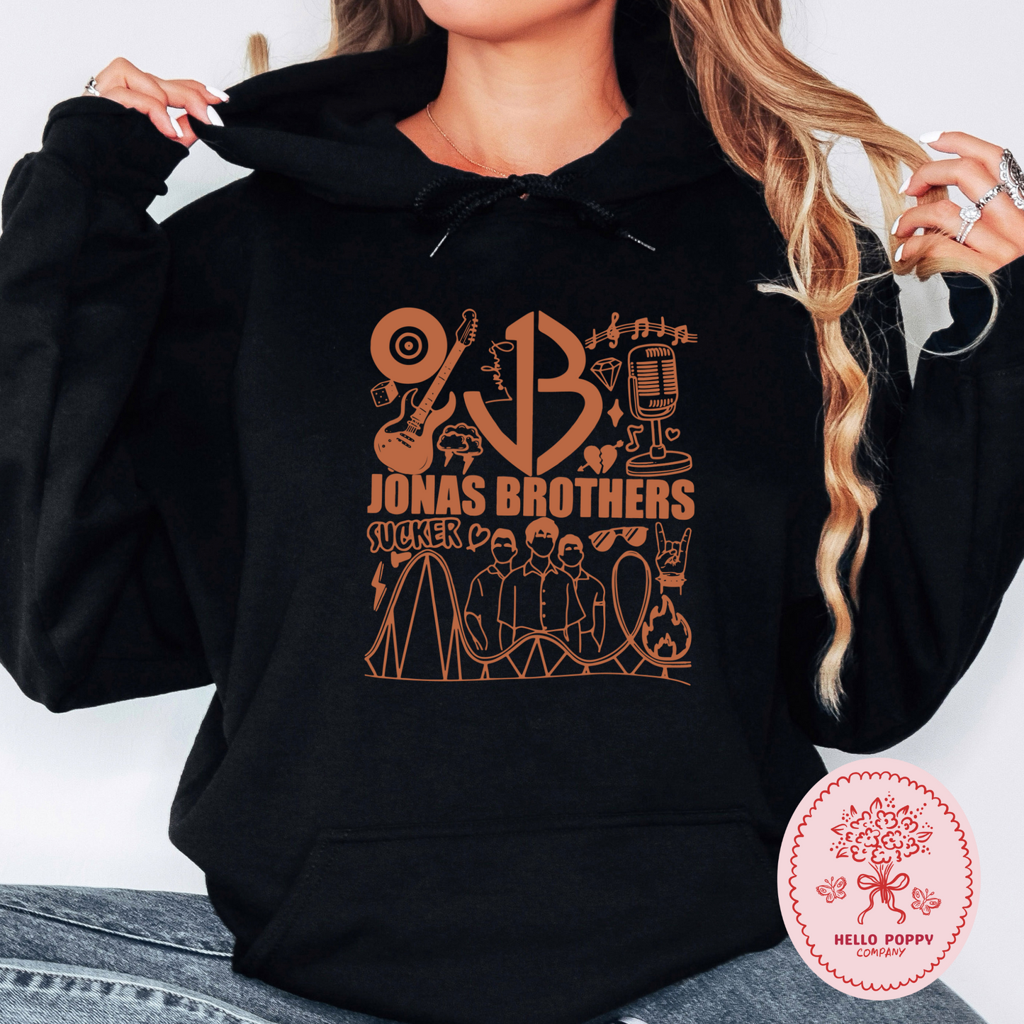 Jonas Brothers Retro JB (Orange) Hoodie Sweatshirt