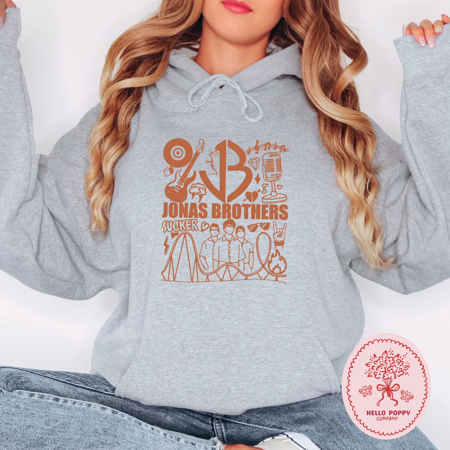 Jonas Brothers Retro JB (Orange) Hoodie Sweatshirt
