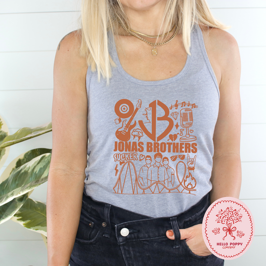 Jonas Brothers Retro JB (Orange) Racerback Tank