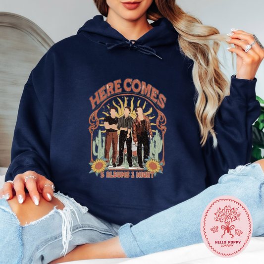 Jonas Brothers Boho 5 Albums 1 Night Hoodie Sweatshirt