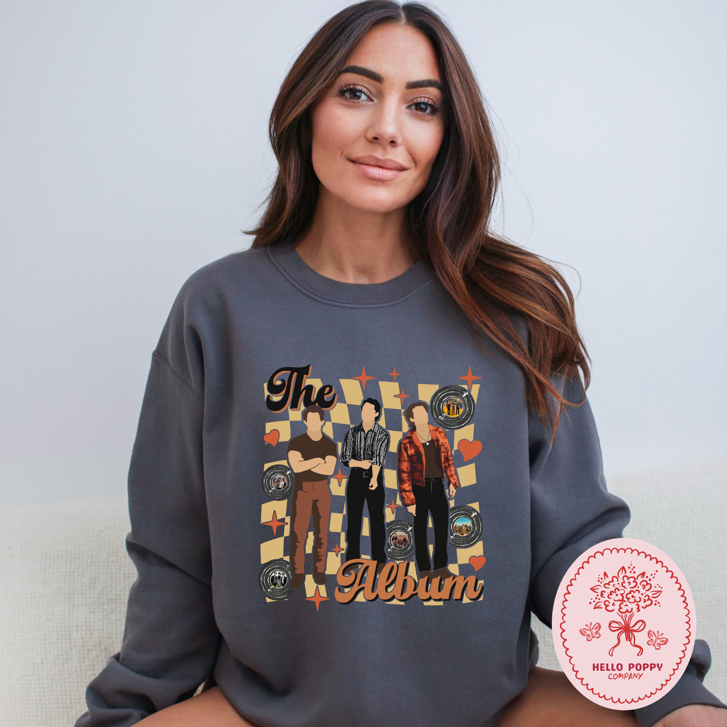 Jonas Brothers The Album Checkered Crewneck Sweatshirt