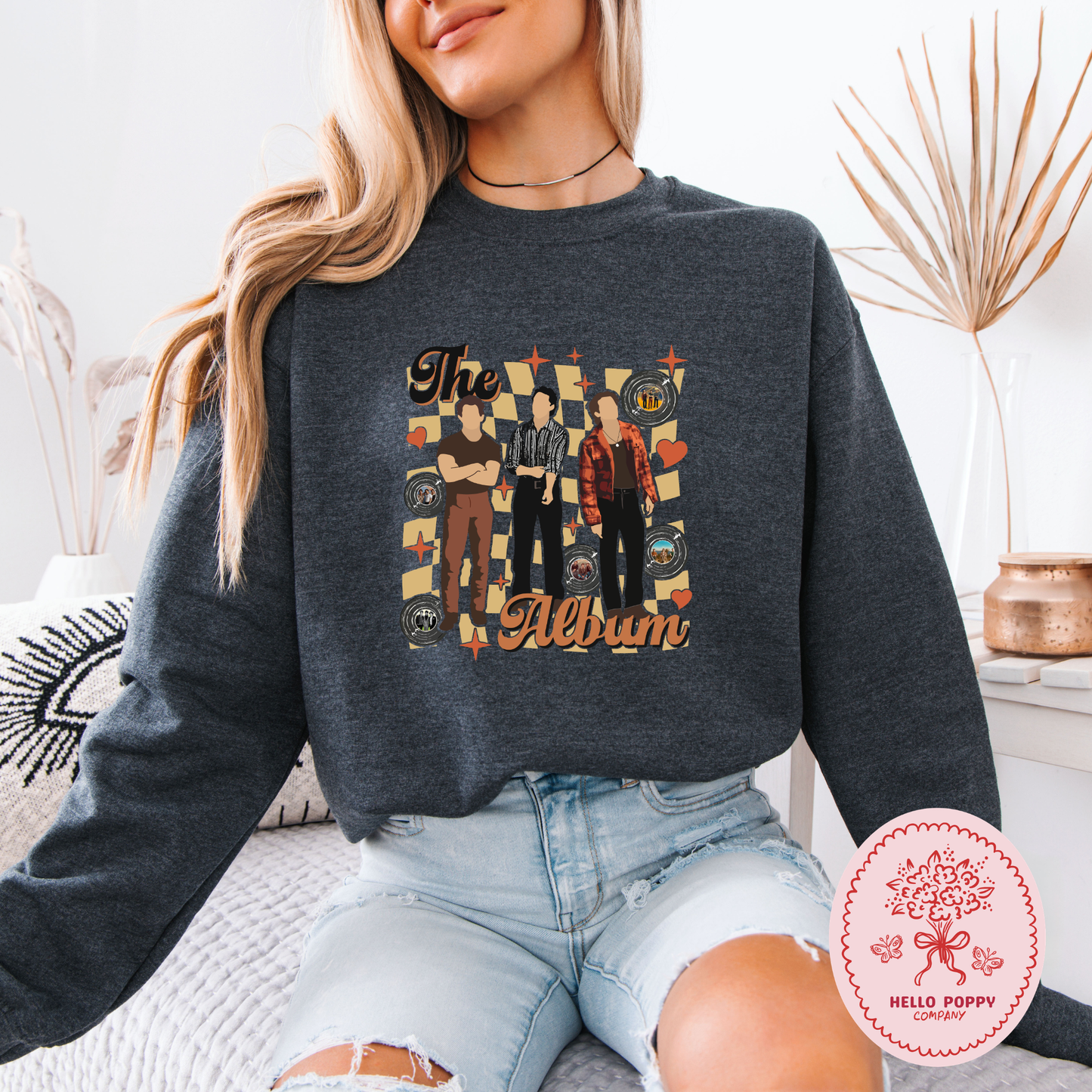 Jonas Brothers The Album Checkered Crewneck Sweatshirt