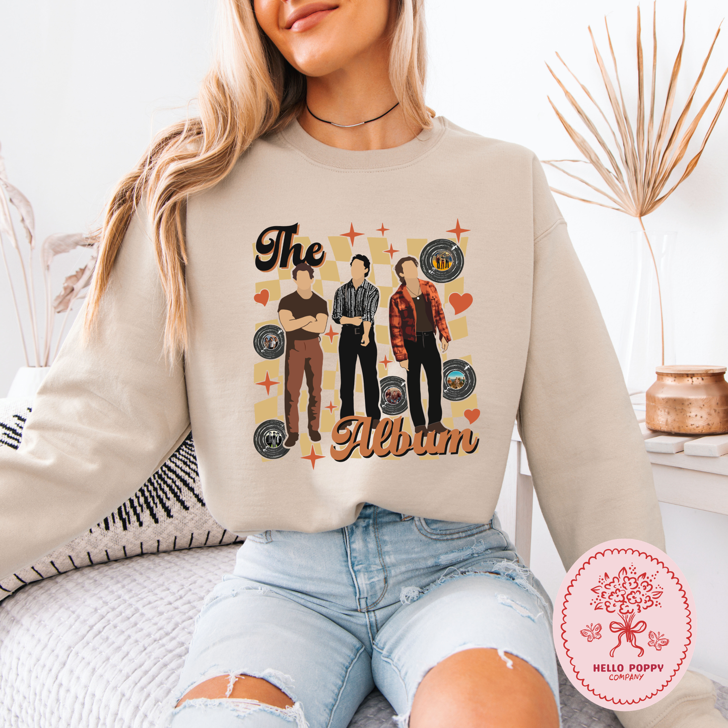 Jonas Brothers The Album Checkered Crewneck Sweatshirt