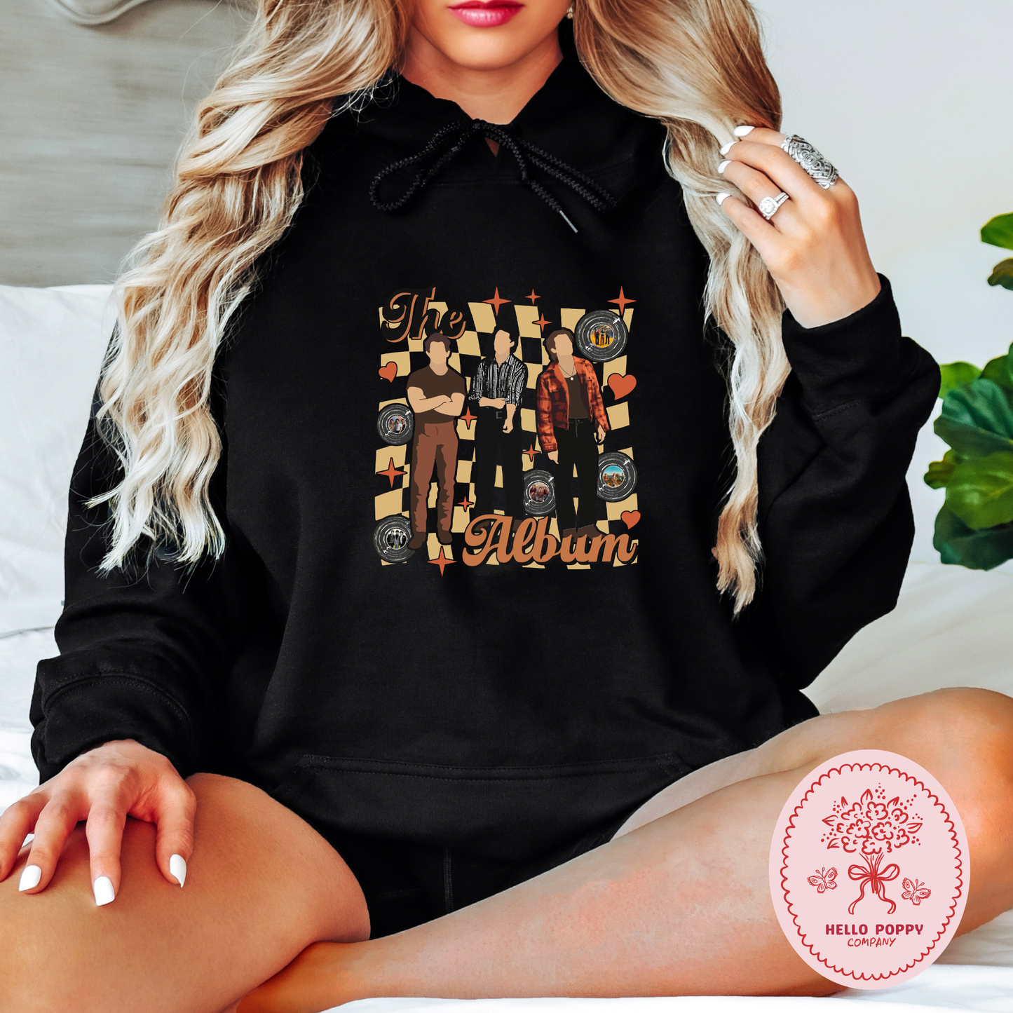 Jonas Brothers The Album Checkered Hoodie Sweatshirt