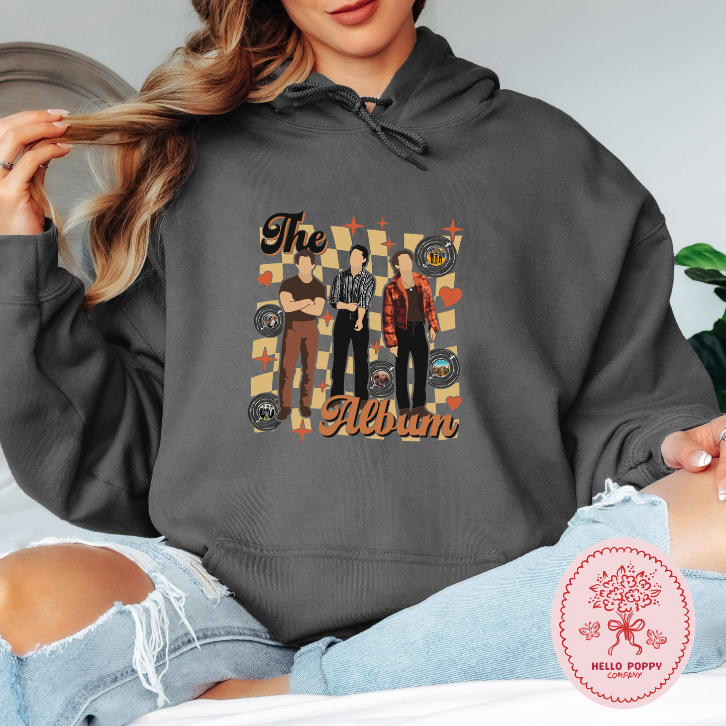 Jonas Brothers The Album Checkered Hoodie Sweatshirt