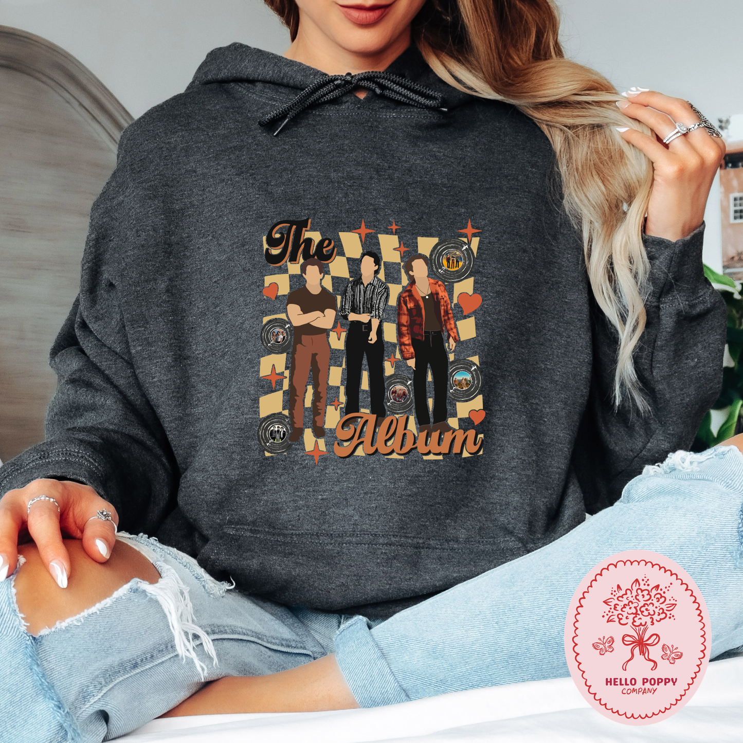 Jonas Brothers The Album Checkered Hoodie Sweatshirt