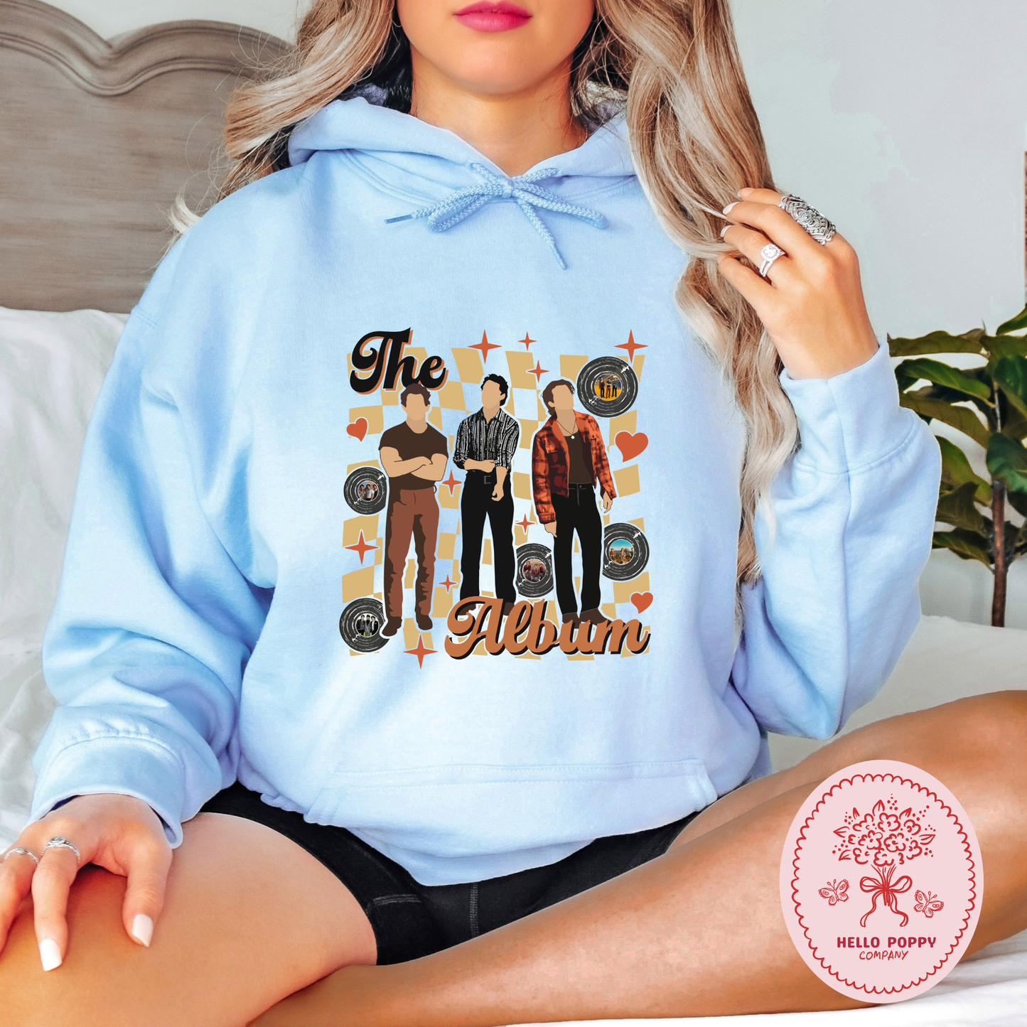 Jonas Brothers The Album Checkered Hoodie Sweatshirt