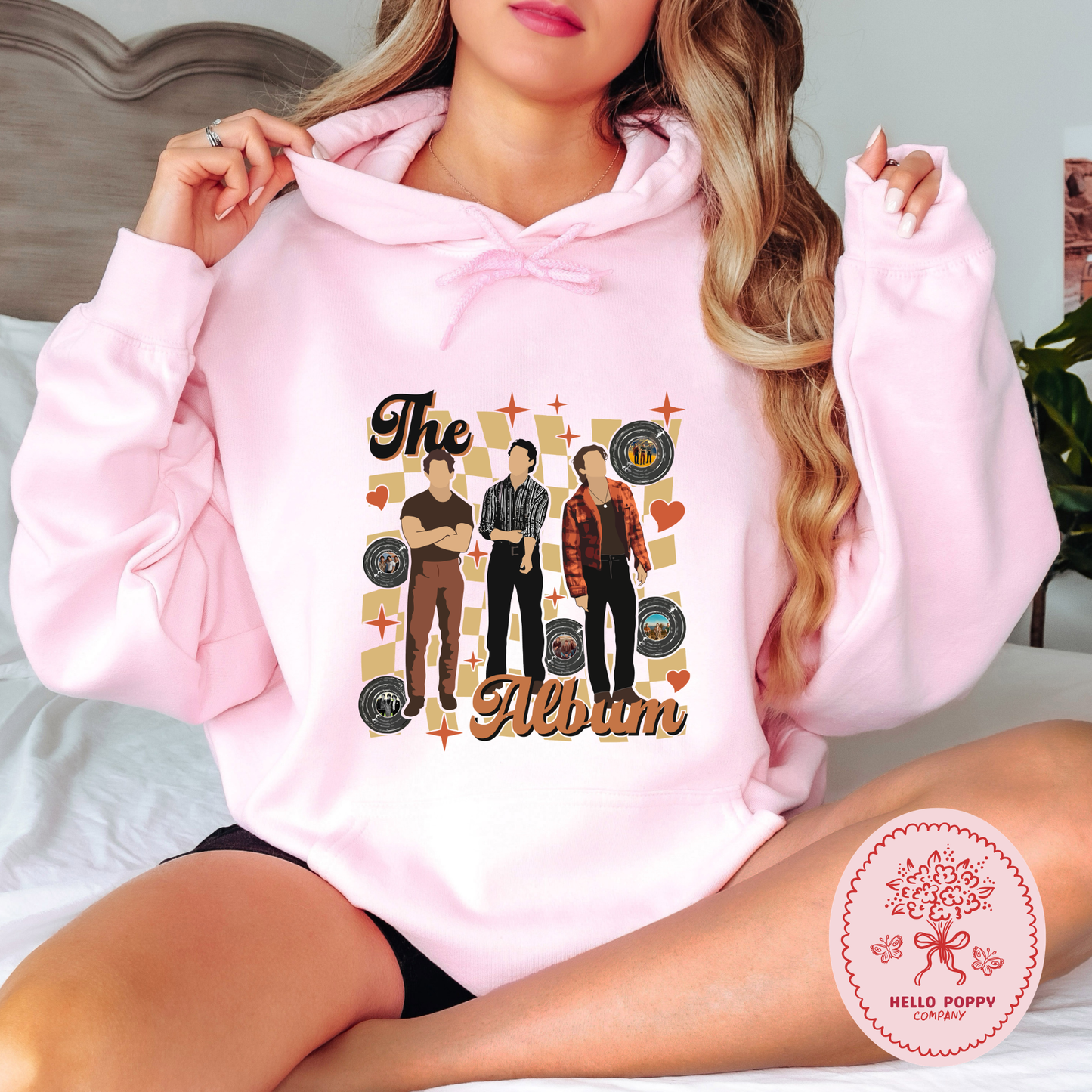 Jonas Brothers The Album Checkered Hoodie Sweatshirt