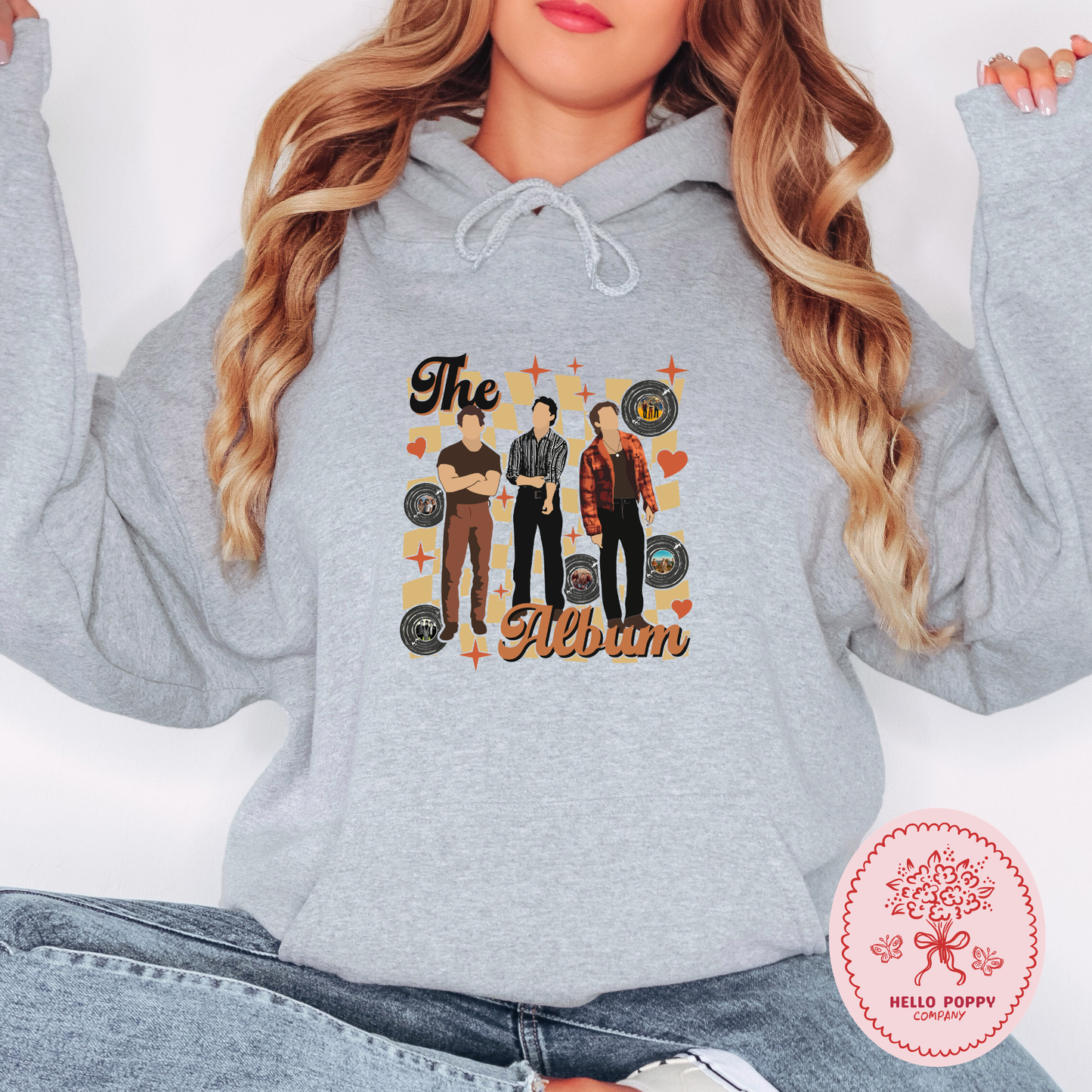 Jonas Brothers The Album Checkered Hoodie Sweatshirt
