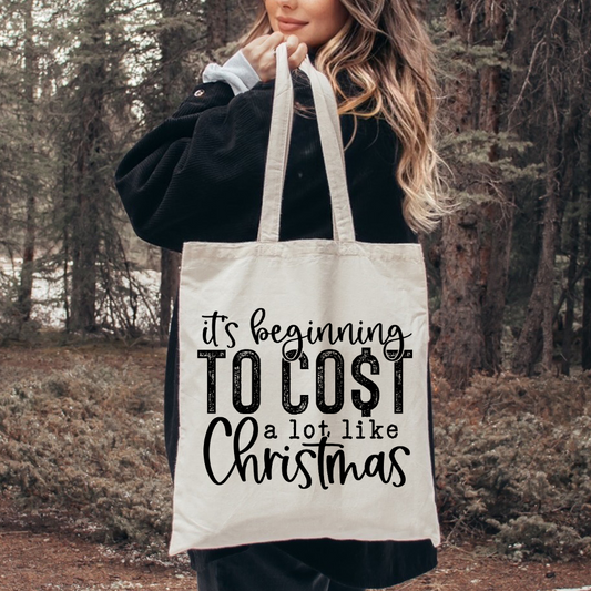 Cost a Lot like Christmas Canvas Tote Bag - Black