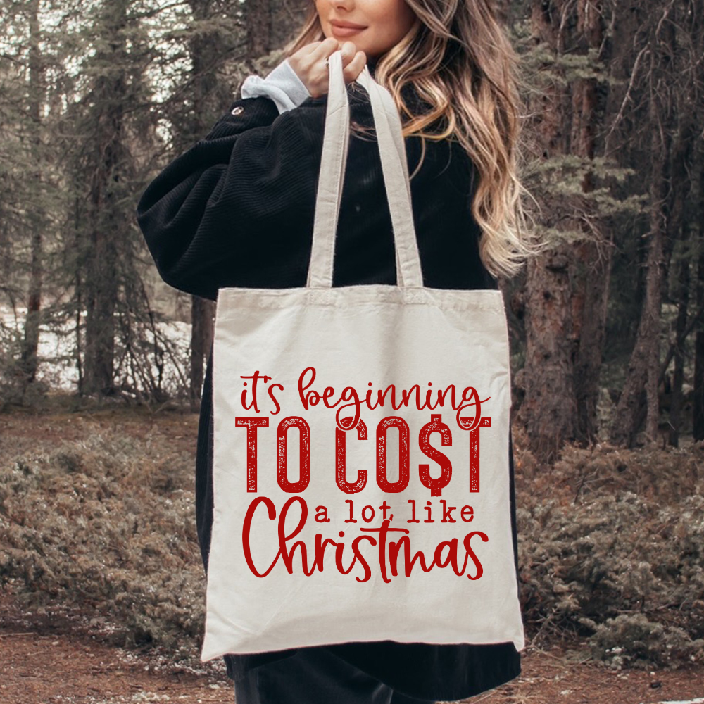 Cost a Lot like Christmas Canvas Tote Bag - Red