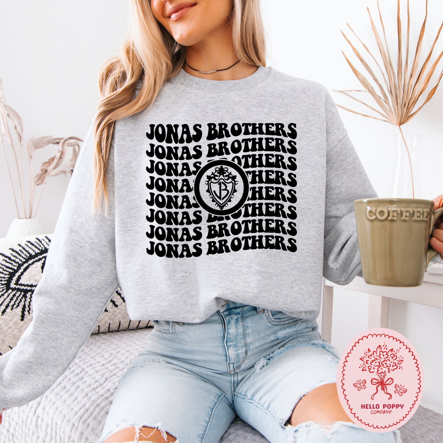Jonas Brothers Wavy OG Band Logo Crewneck Sweatshirt