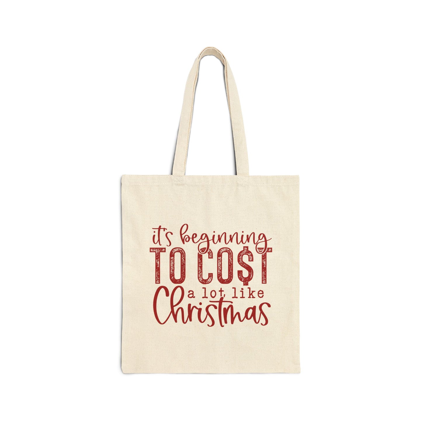 Cost a Lot like Christmas Canvas Tote Bag - Red