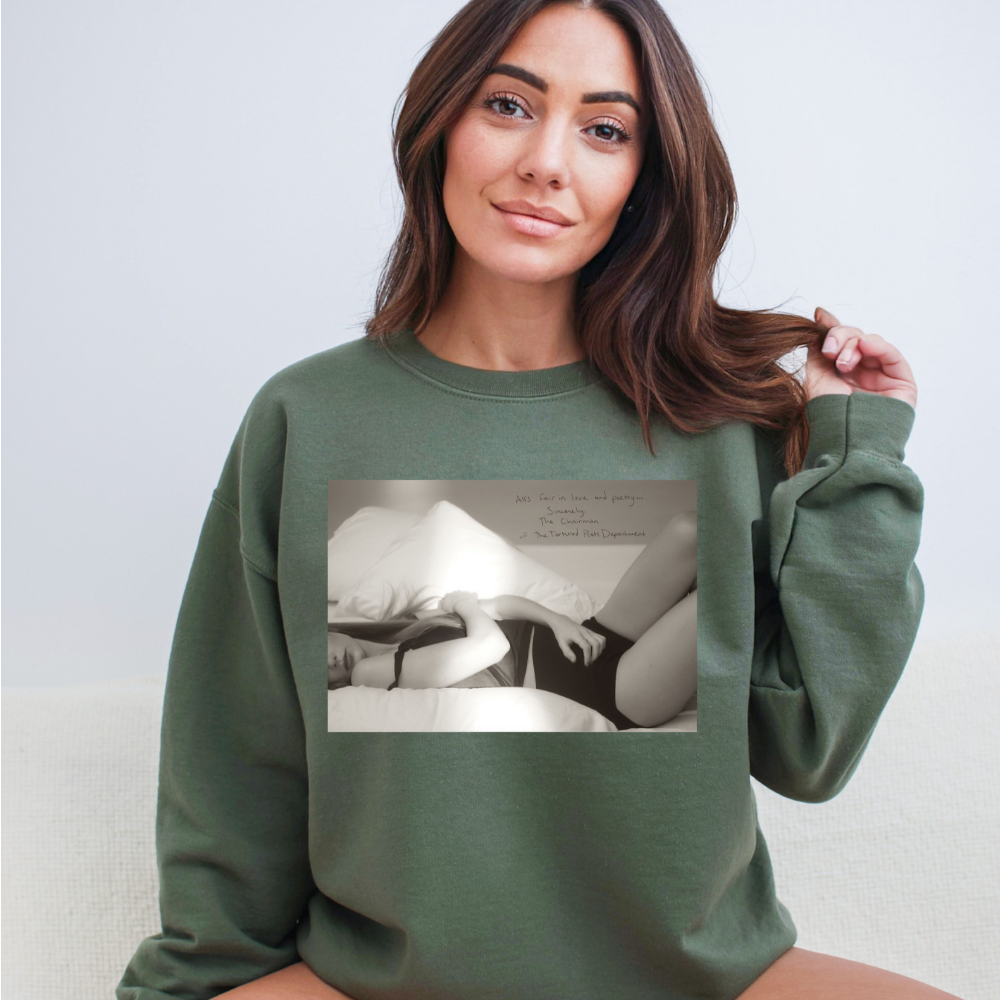 TS Tortured Poets Department Album Cover Crewneck Sweatshirt (Multiple Colors)