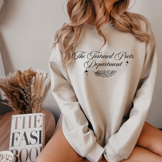 Tortured Poets Department Script Crewneck Sweatshirt (Multiple Colors)