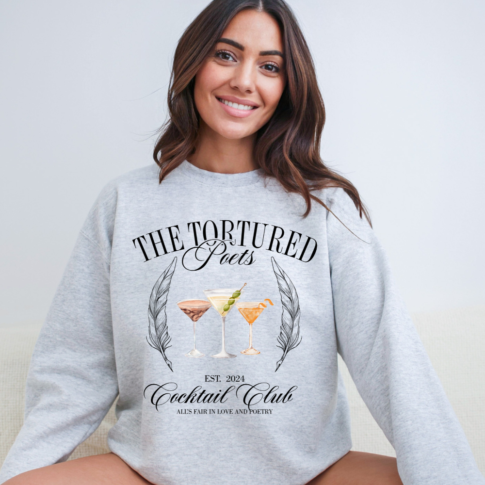 Tortured Poets Department Cocktail Club Crewneck Sweatshirt (Multiple Colors)