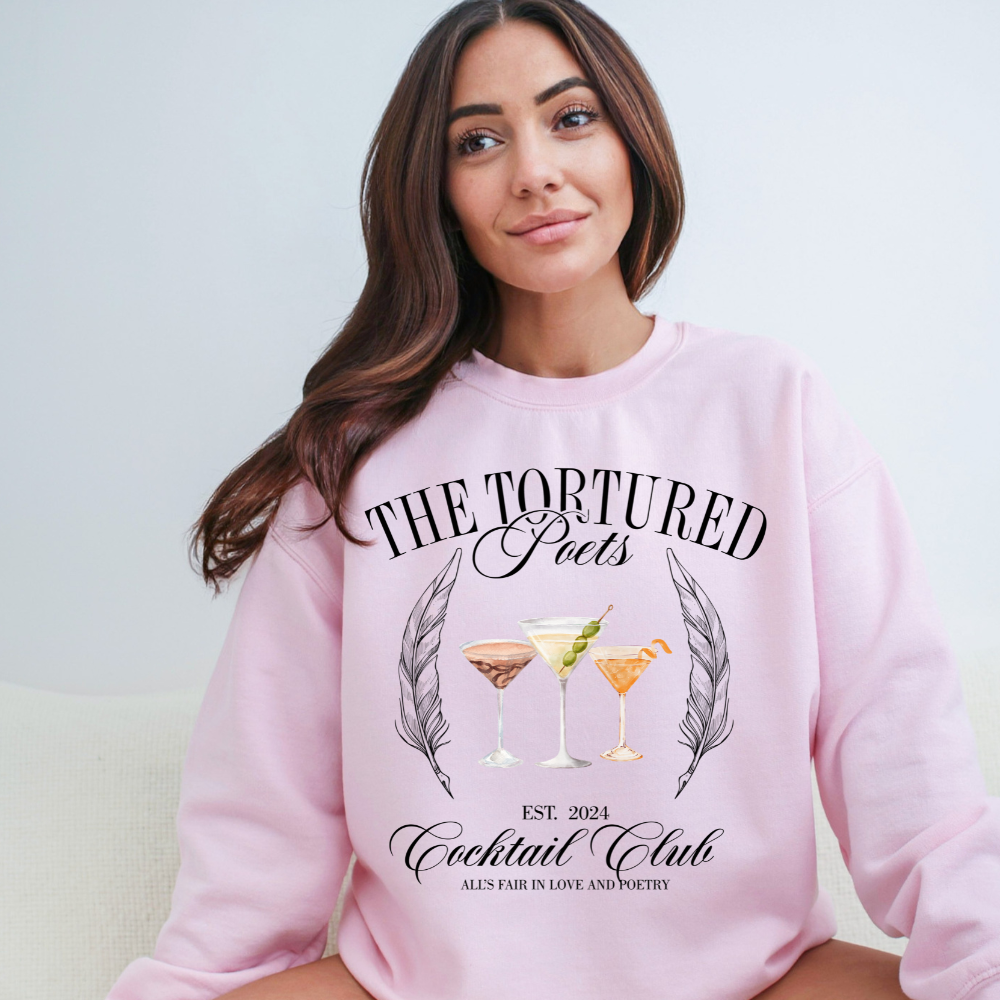 Tortured Poets Department Cocktail Club Crewneck Sweatshirt (Multiple Colors)