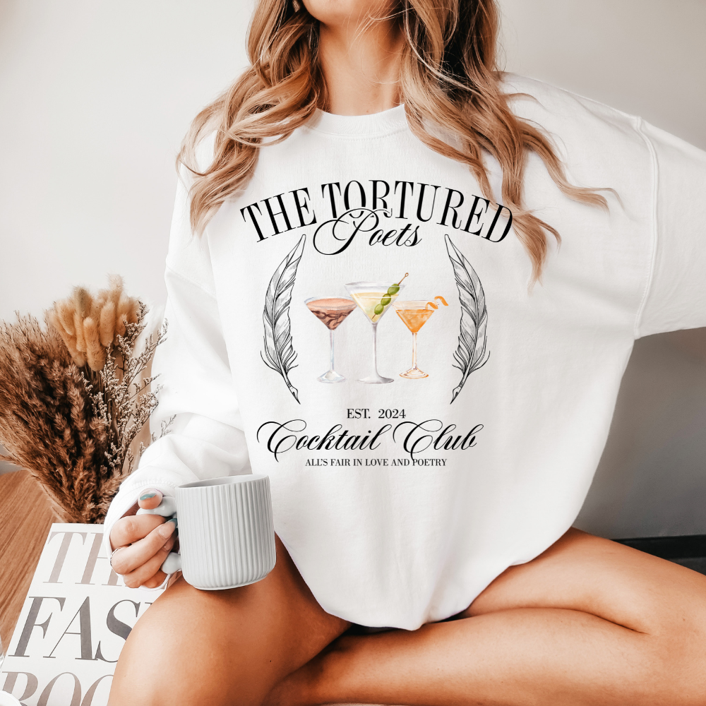 Tortured Poets Department Cocktail Club Crewneck Sweatshirt (Multiple Colors)