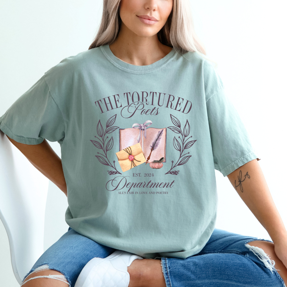 The Tortured Poets Department Crest Comfort Colors T-Shirt (Multiple Colors)