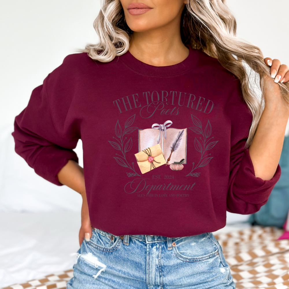 The Tortured Poets Department Crest Crewneck Sweatshirt (Multiple Colors)