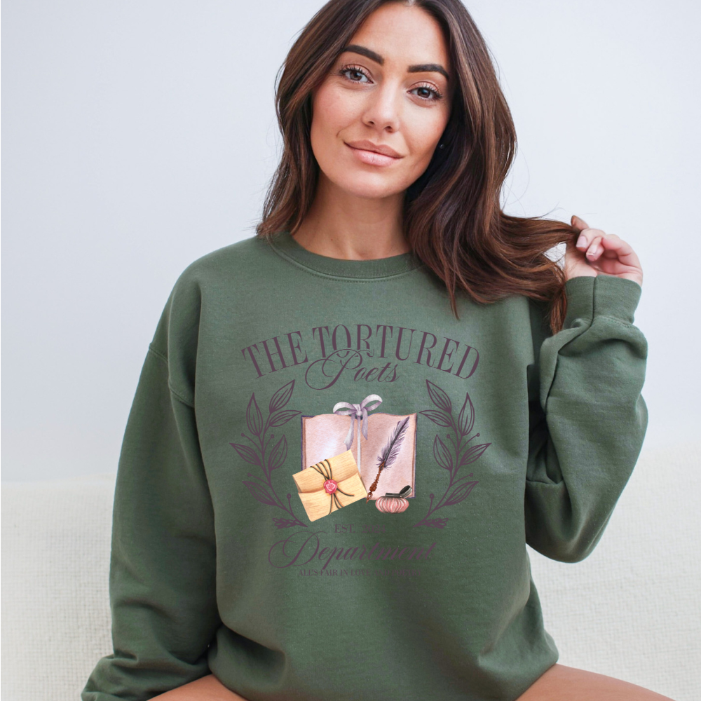 The Tortured Poets Department Crest Crewneck Sweatshirt (Multiple Colors)