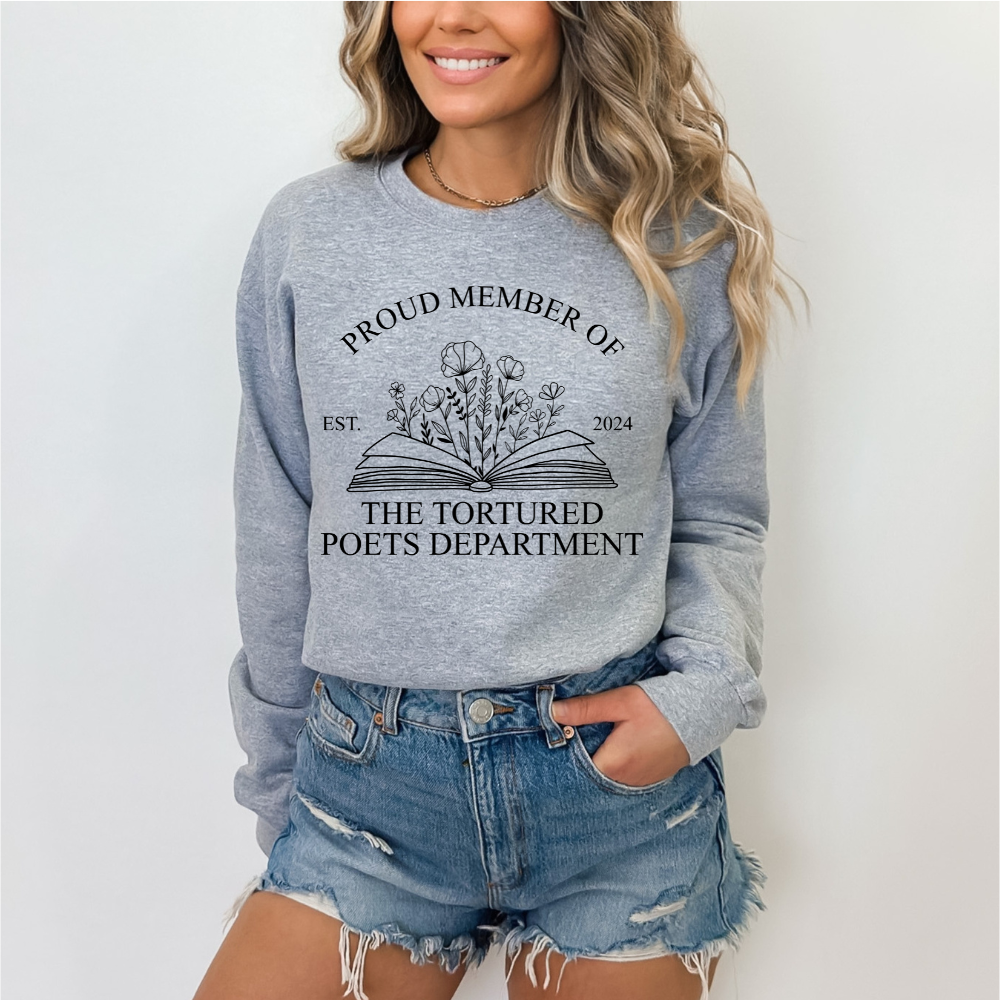 Proud Member of the Tortured Poets Department Crewneck Sweatshirt (Multiple Colors)