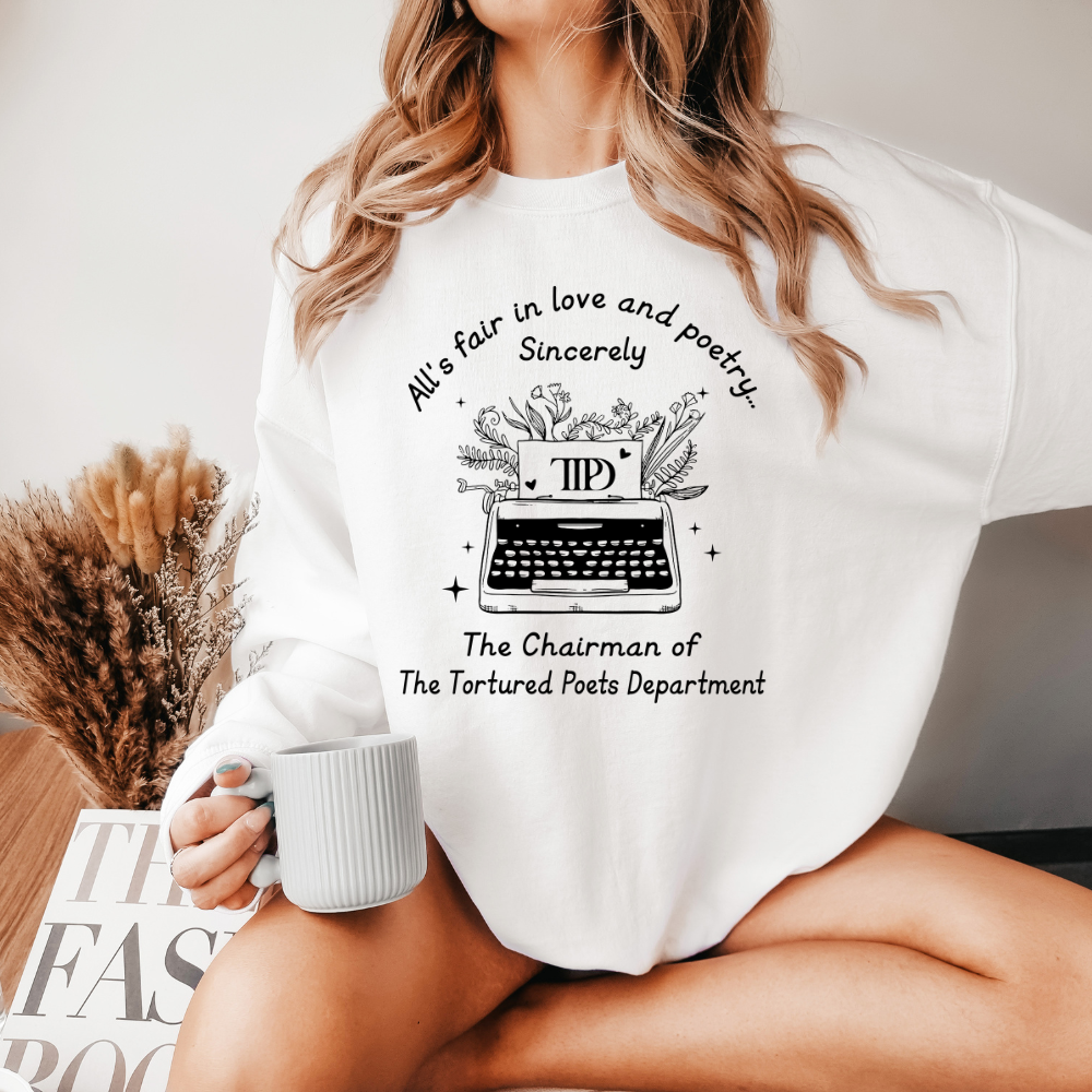 All's Fair in Love and Poetry TTPD Typewriter Crewneck Sweatshirt (Multiple Colors)