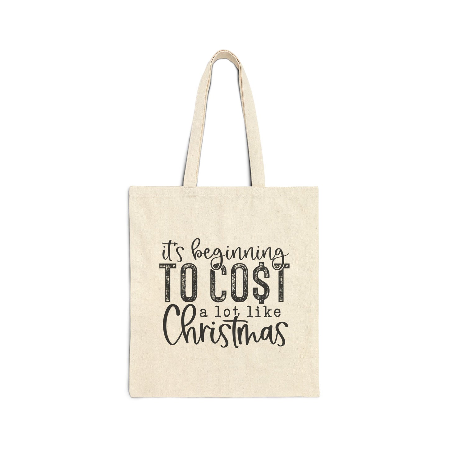 Cost a Lot like Christmas Canvas Tote Bag - Black