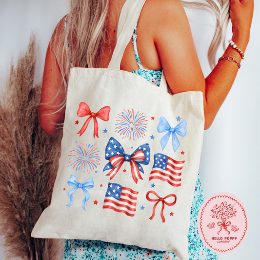 American Coquette 4th of July Canvas Tote Bag