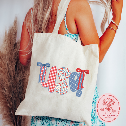Coquette USA 4th of July Canvas Tote Bag