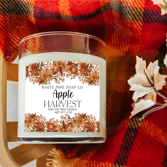 Apple Harvest Scented Fall Candle | 8 oz Hand-Poured Soy Candle