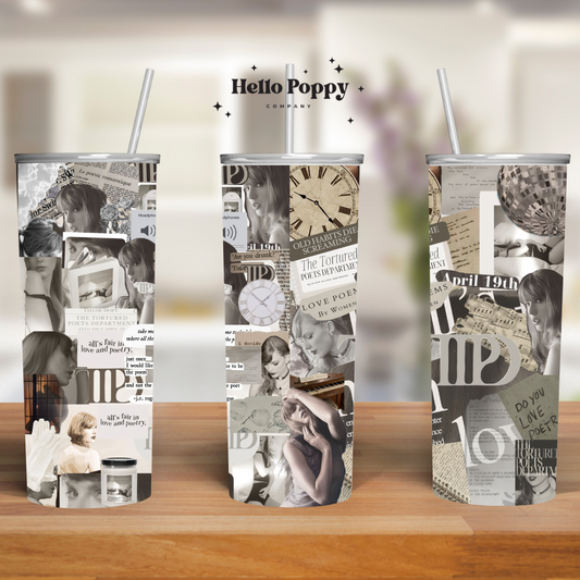 20 oz Stainless Tumbler - Tortured Poet's Department Collage